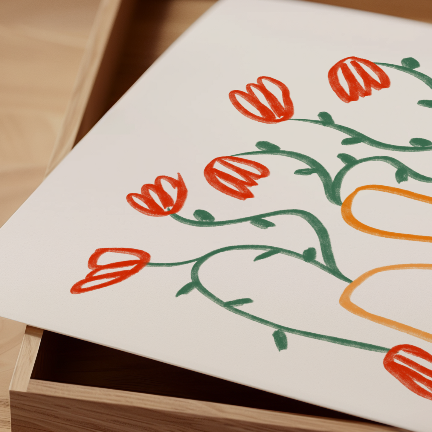 Flower in orange lines