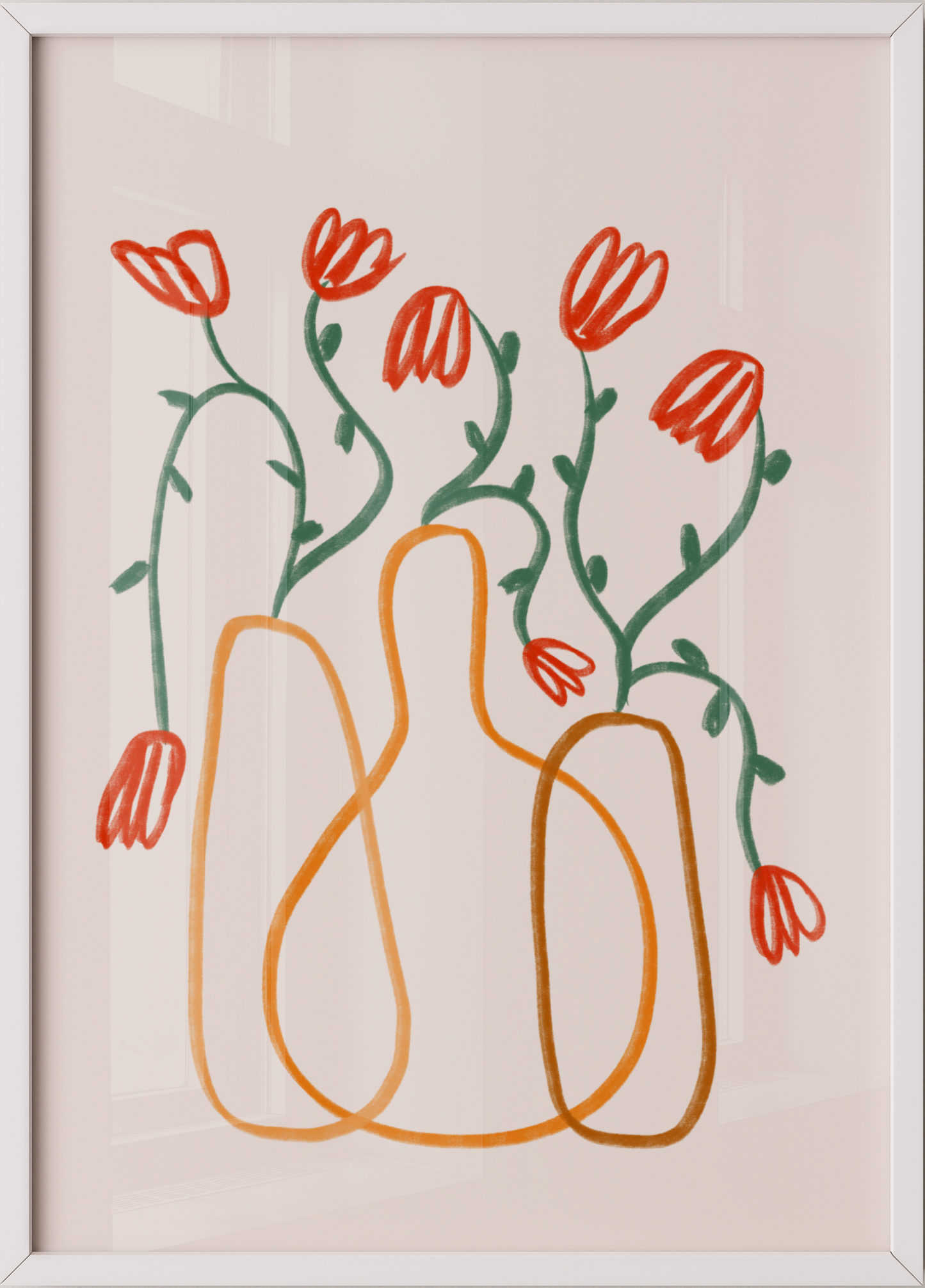 Flower in orange lines