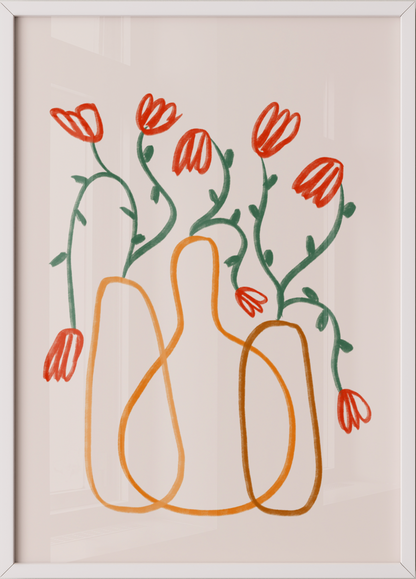 Flower in orange lines