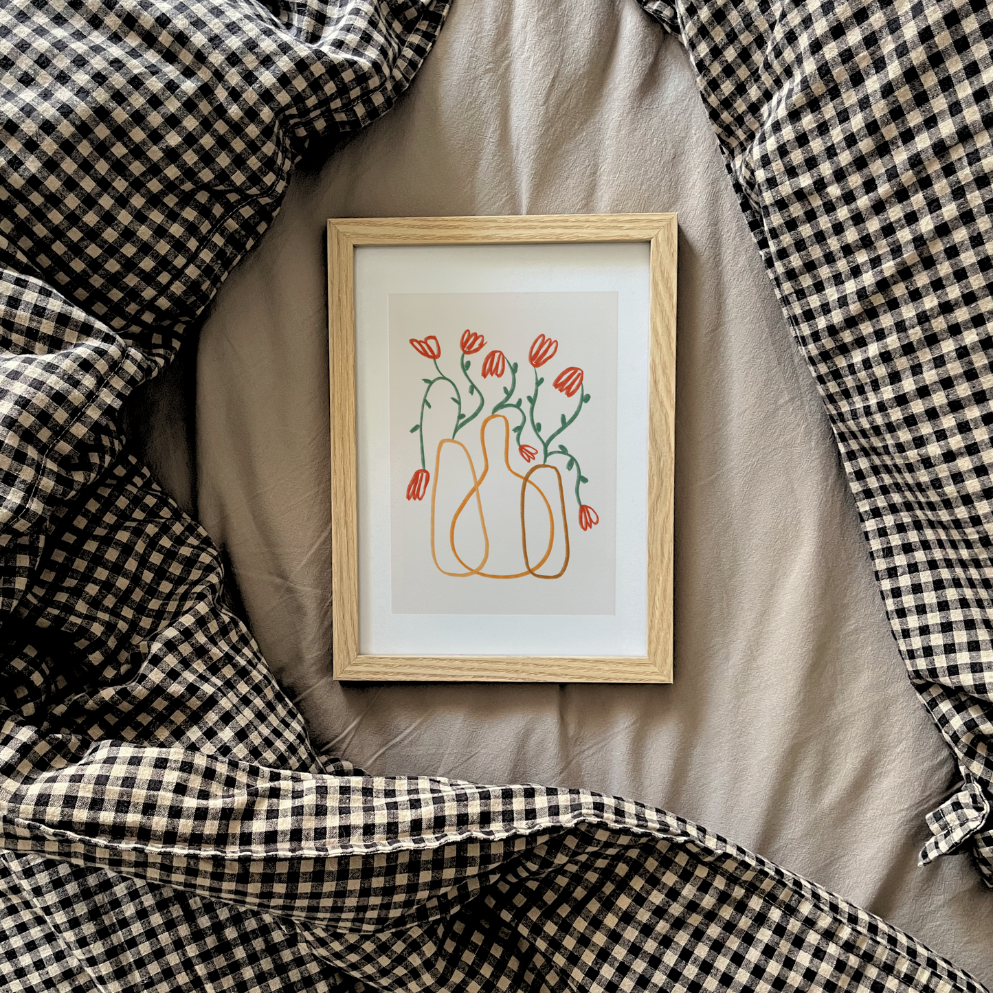 Flower in orange lines
