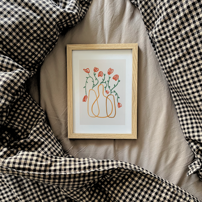Flower in orange lines