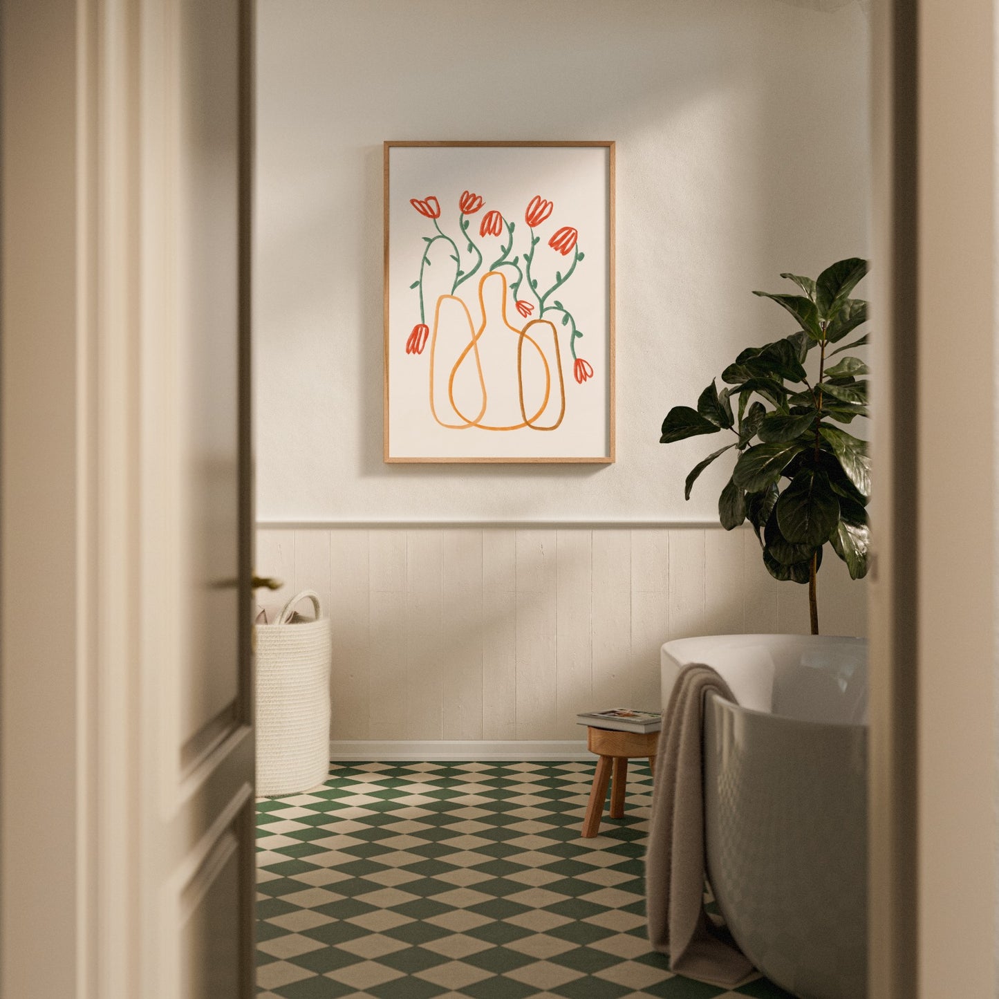 Flower in orange lines