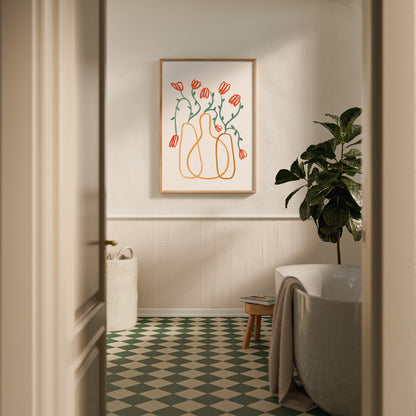 Flower in orange lines