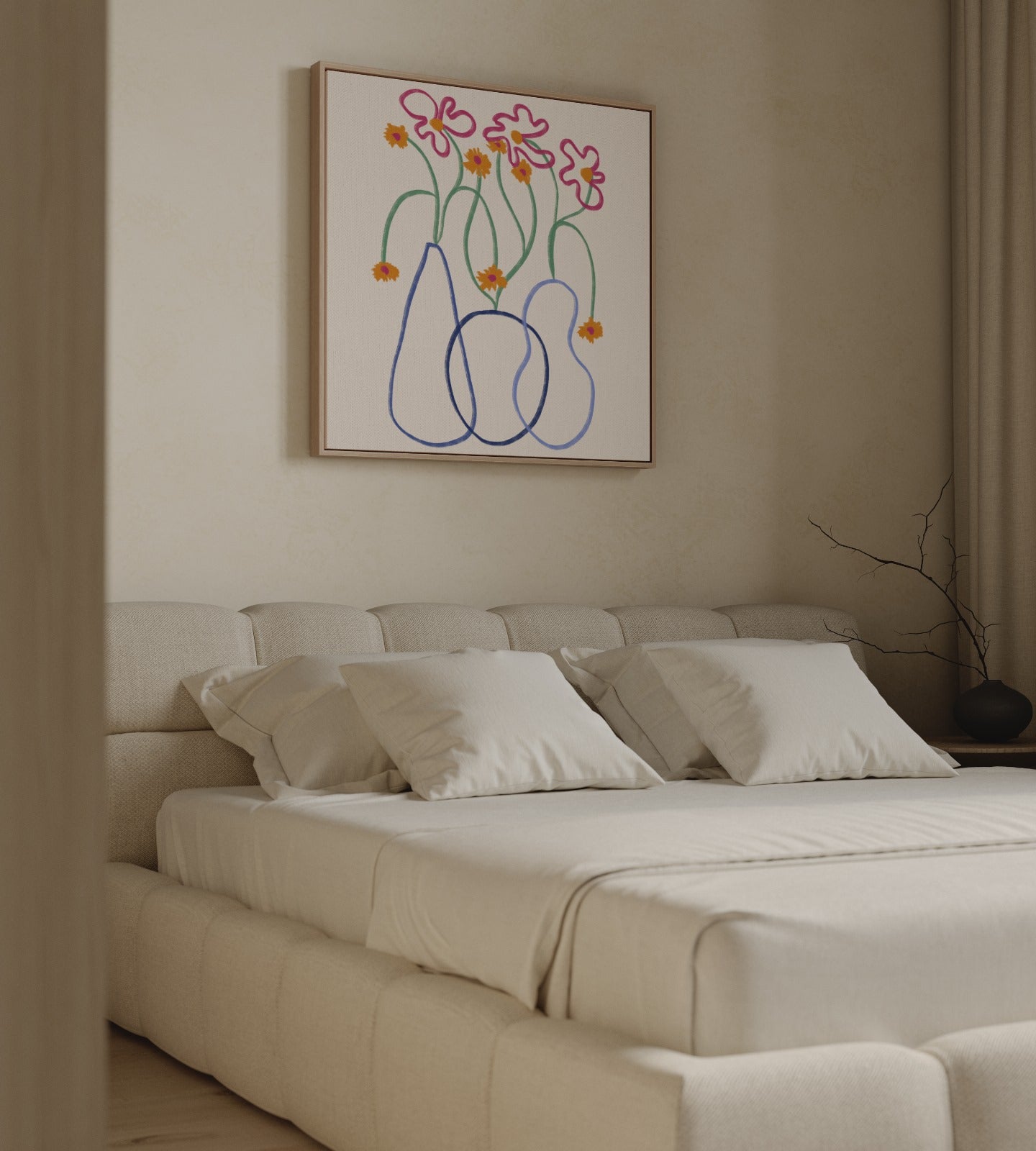 Flower in blue lines