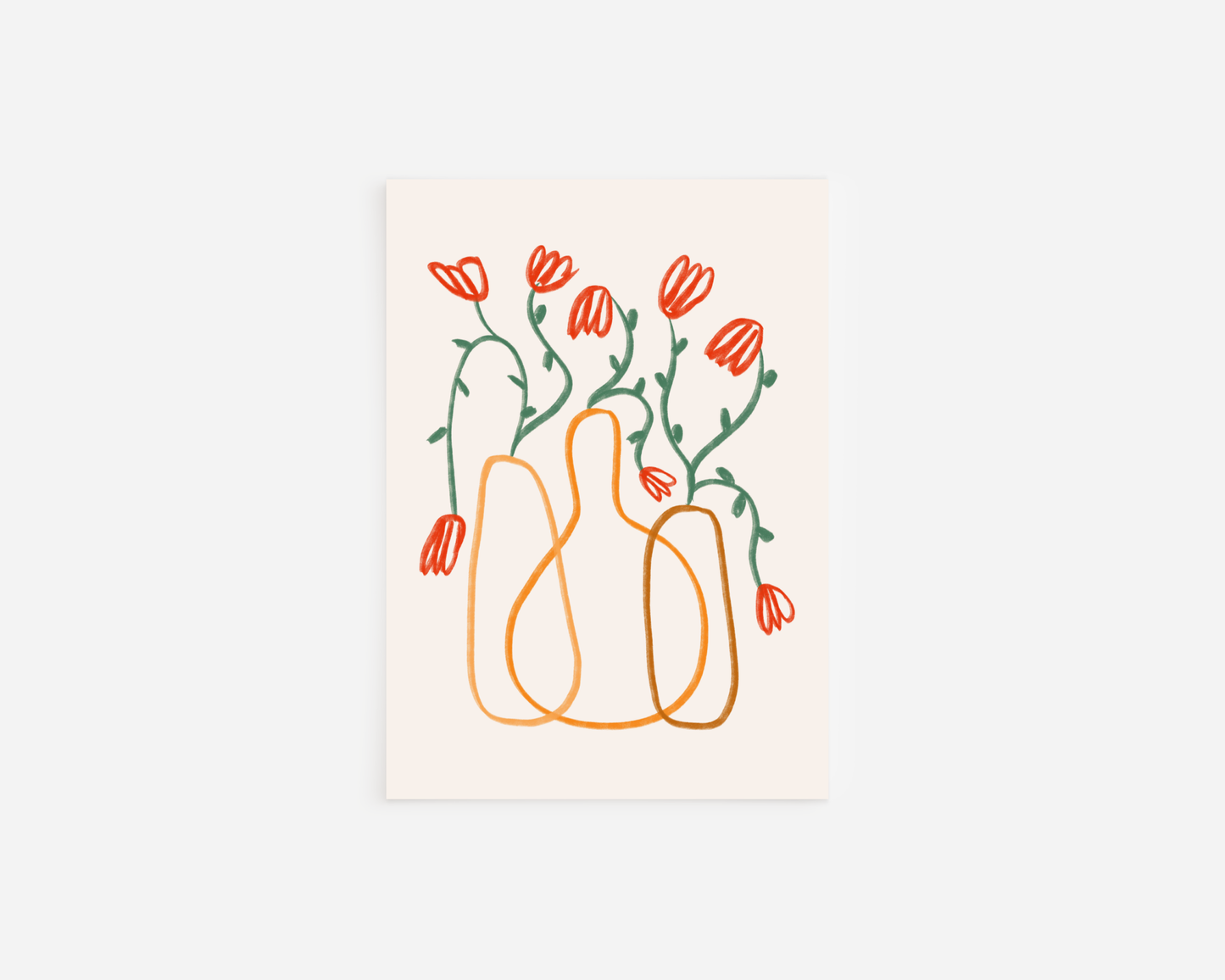 Flower in orange lines