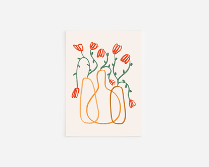 Flower in orange lines