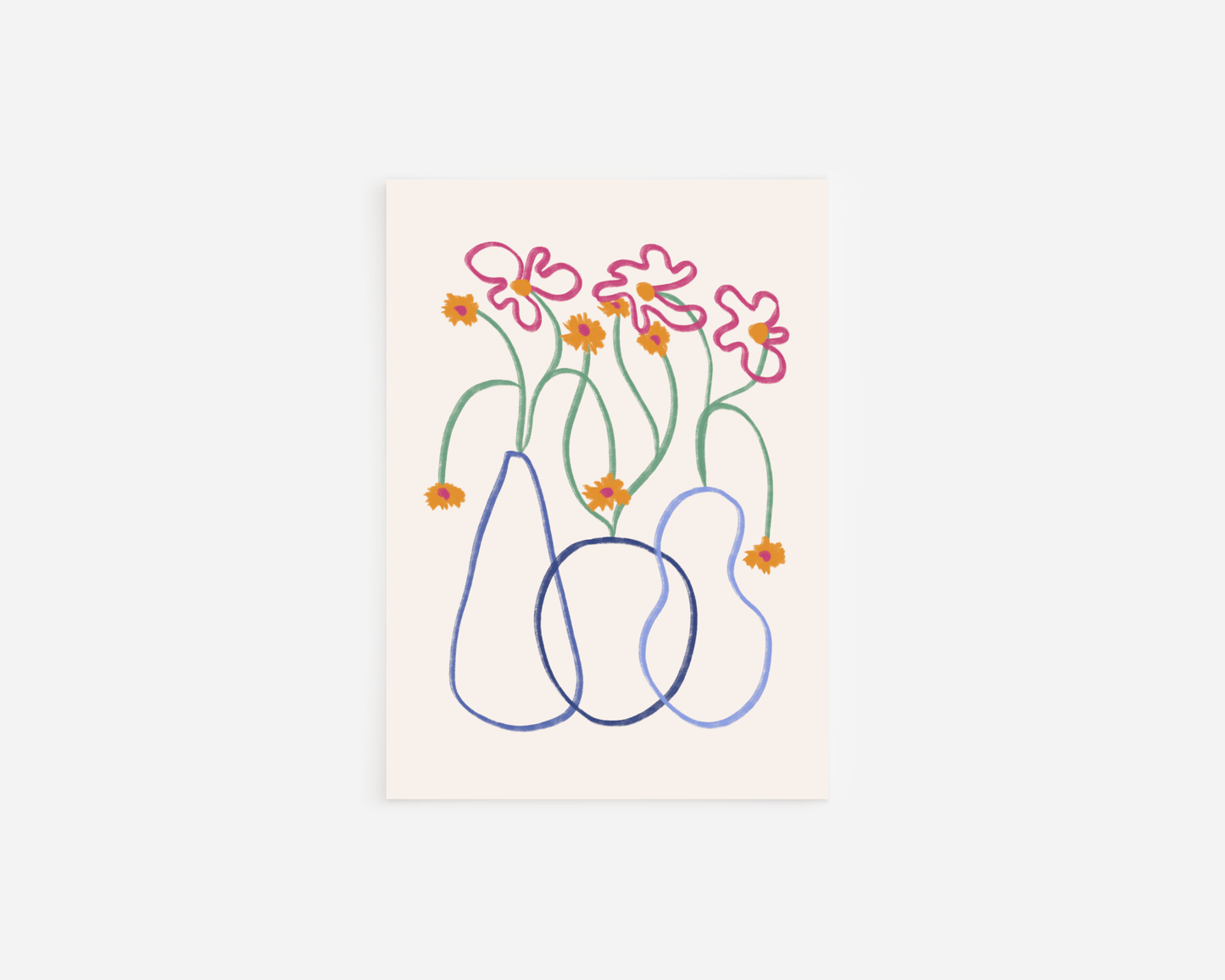 Flower in blue lines