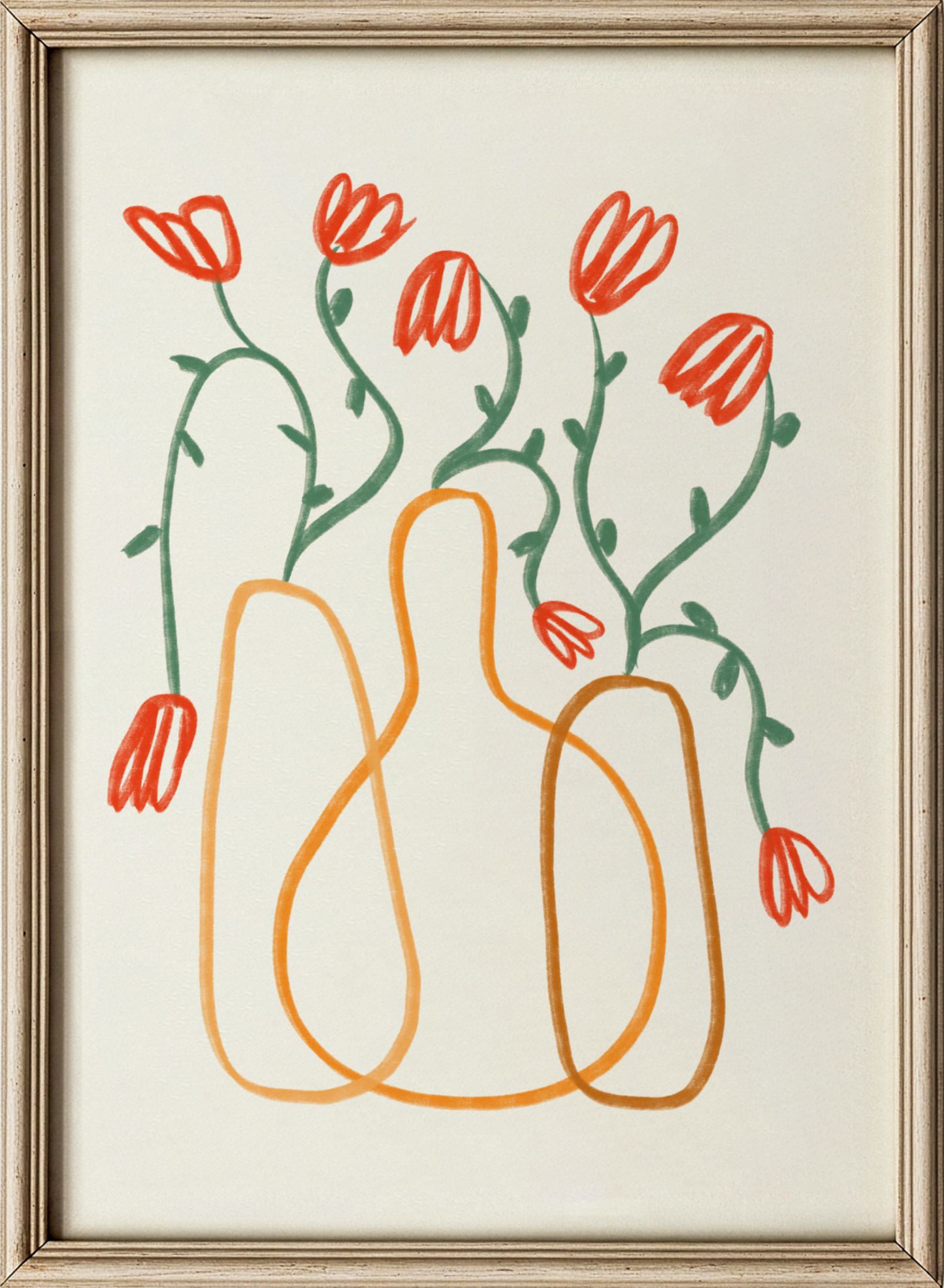 Flower in orange lines