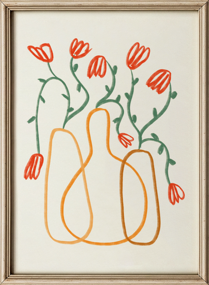 Flower in orange lines